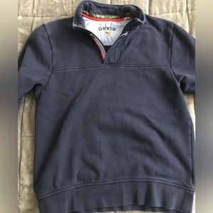 Orvis Quarter Zip Jacket Mens Med Light Blue Pullover Moderate Weight